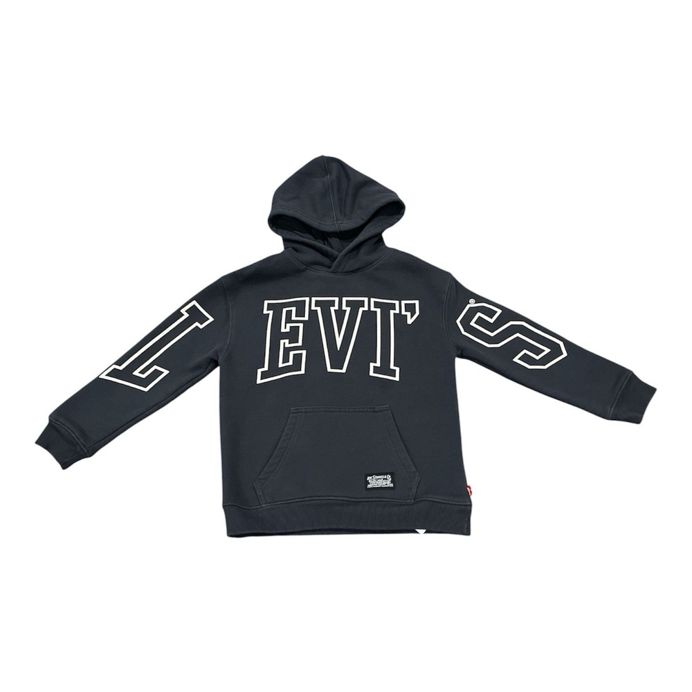 Levi's Boys Expanded Heavyweight Fleece Pullover Hoodie Dark Grey Sz 6M